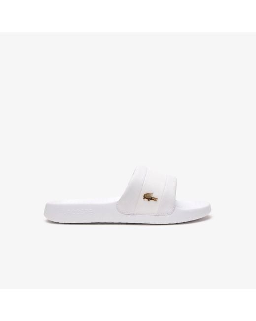 Lacoste White Serve Metal Slides for men