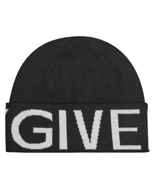 Givenchy Black Logo Knit Beanie for men