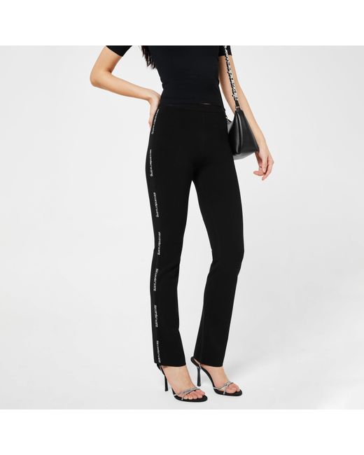 Alexander Wang Black Jacquard Logo Bootcut Trousers