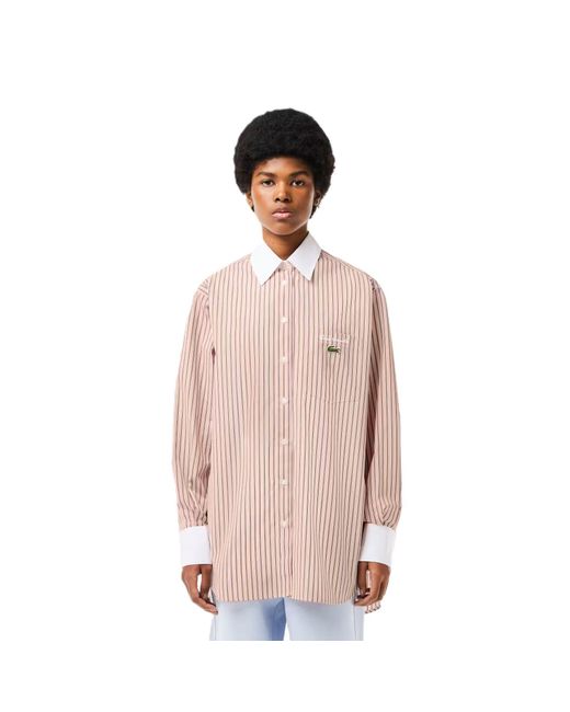 Lacoste Pink Long-Sleeve Patterned Shirt