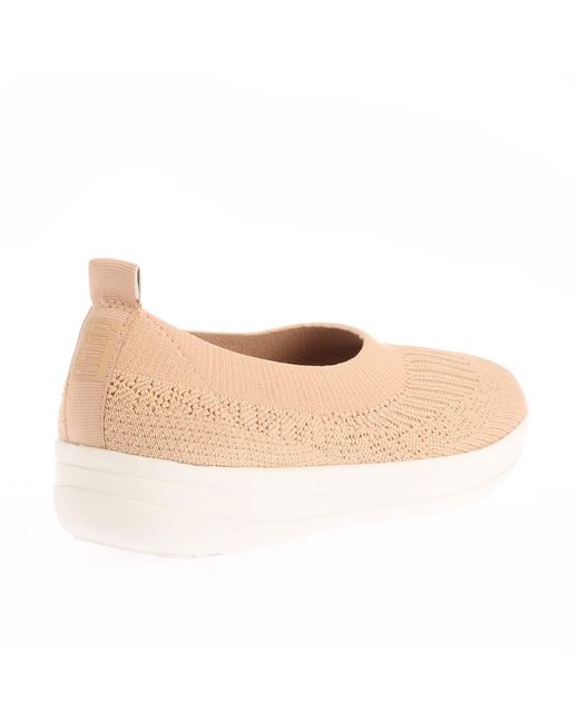 Fitflop Natural Uberknit Slip On Ballet Pumps
