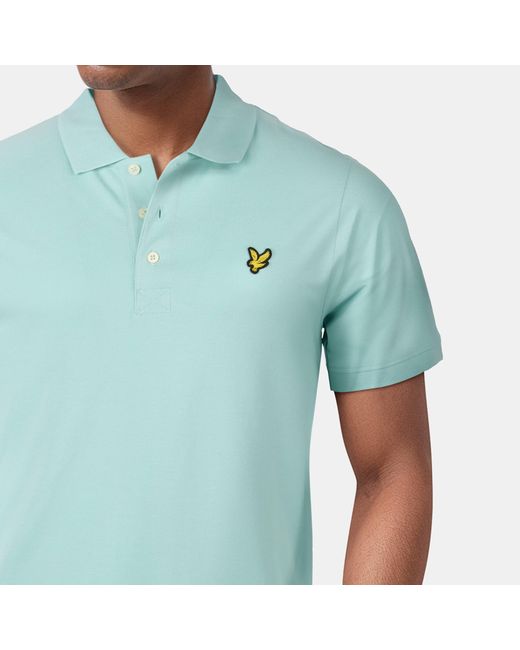 Lyle & Scott Blue Basic Short Sleeve Polo Shirt for men