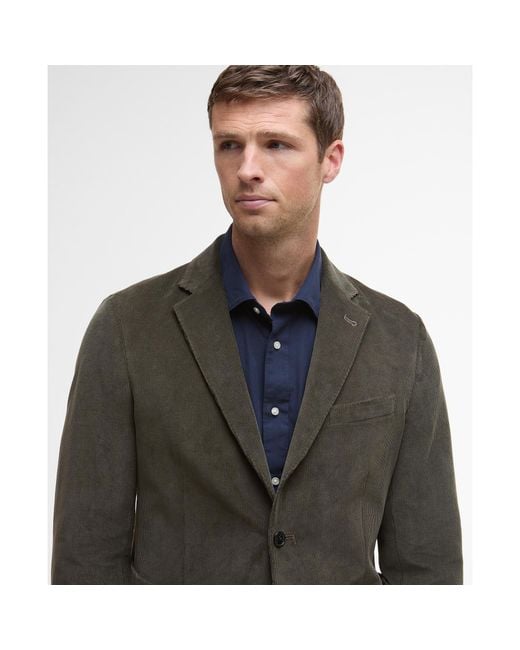 Barbour Black Wallington Corduroy Long Sleeve Blazer for men