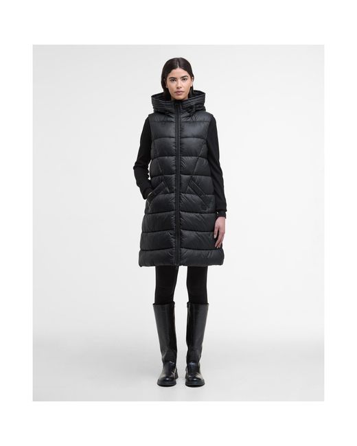 Barbour Black Cecilla Funnel Neck Full Zip Sleeveless Gilet