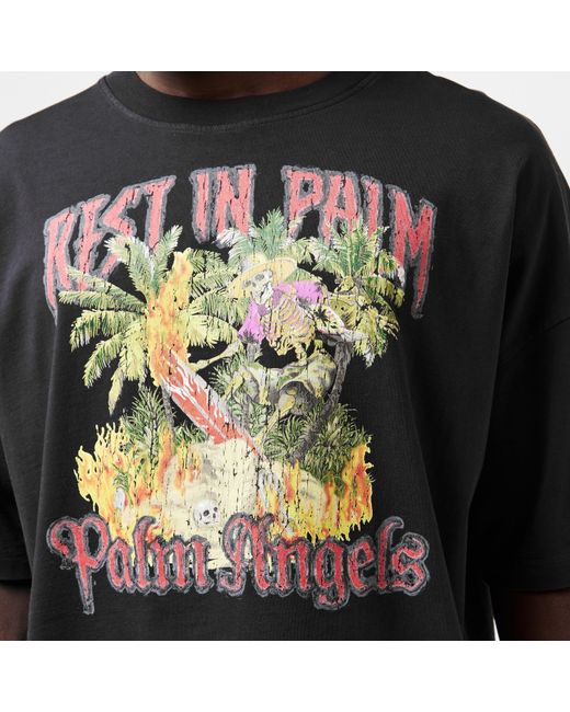 Palm Angels Black Oversized T-Shirt for men