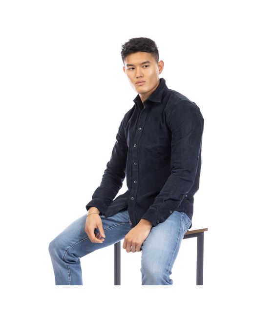 Peter Werth Blue Bramford Long Sleeve Plain Shirt for men