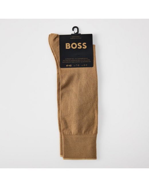 Boss Natural Cashmere Crew Socks for men