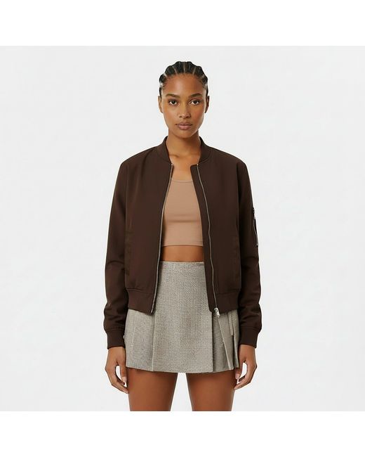 Jack Wills Brown Jw Ribbed Bomber Jacket
