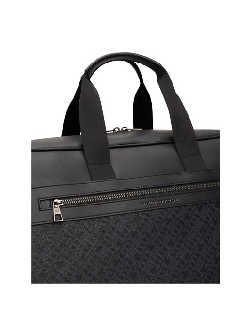 Tommy Hilfiger Black Th Monogram Duffle Bag for men