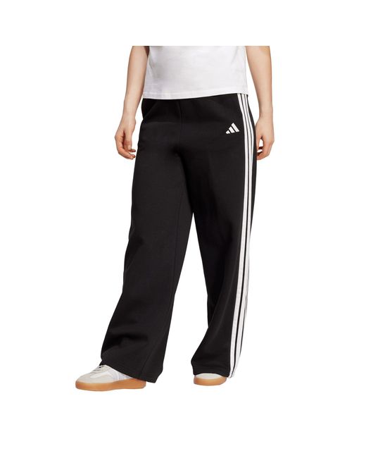 Adidas Black Essentials Wide Leg Fleece Pant
