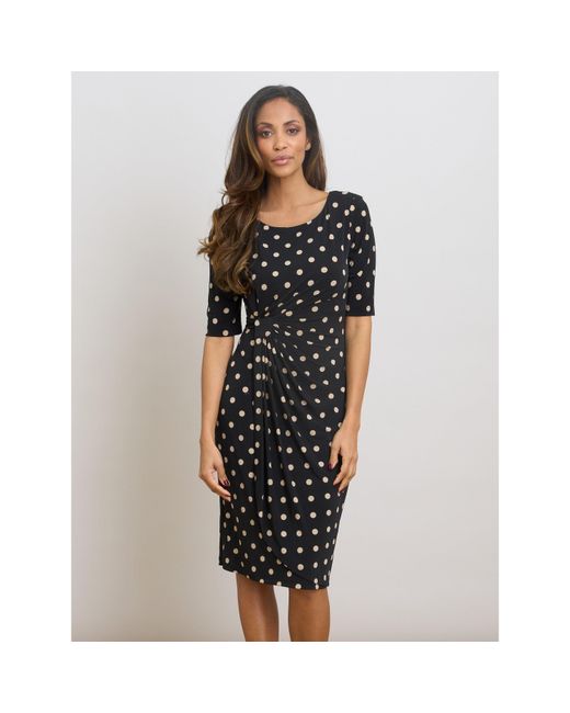Gina Bacconi Black Harper Jersey Wrap Dress