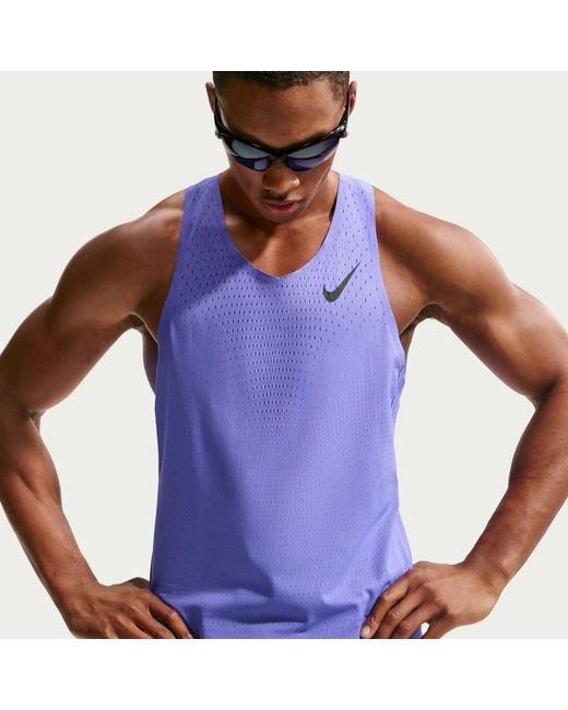 Nike Purple Short Sleeve Performance Running Top for men