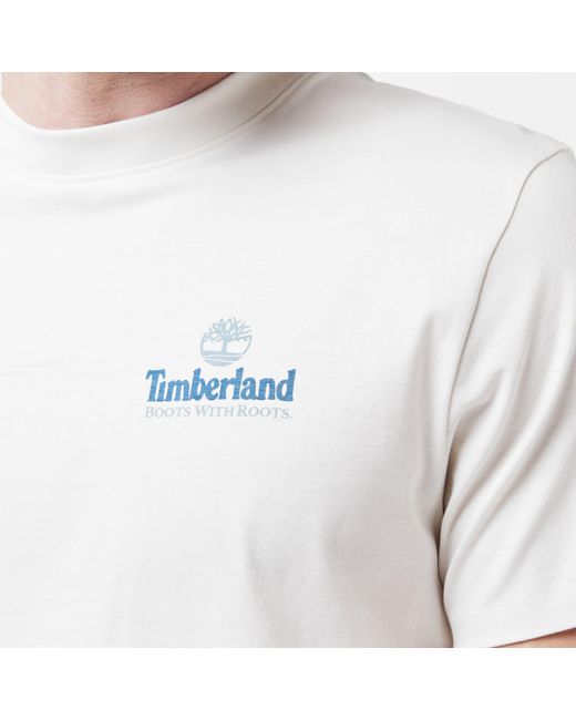 Timberland Gray Logo Graphic T-Shirt for men