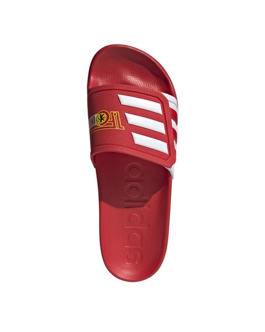 Adidas Red Adults Adilette Tnd Cloudfoam Quick-Drying Pool Sliders
