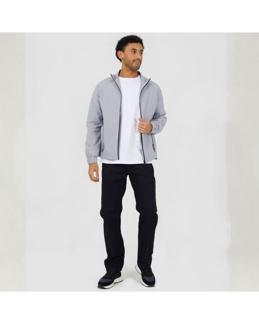 Brave Soul Gray Lightweight Funnel Neck Zip Through Bomber Jacket for men