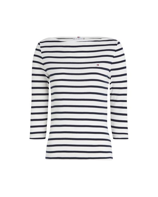 Tommy Hilfiger White Cody Slim Boat Neck Long-Sleeve T-Shirt