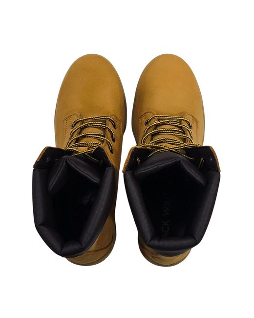 Jack Wills Brown Premium Leather Block Heel Lace Up Ankle Boots