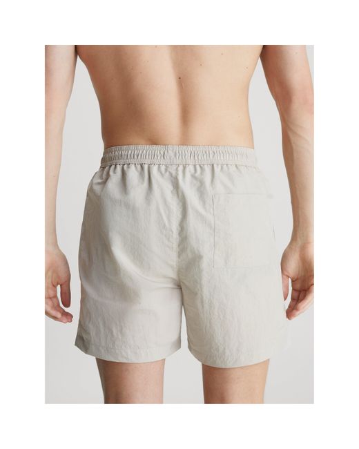 Calvin Klein White Medium Drawstring Swim Shorts for men