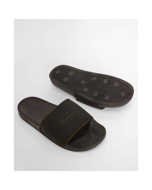 Barbour Black Cresswell Sliders for men