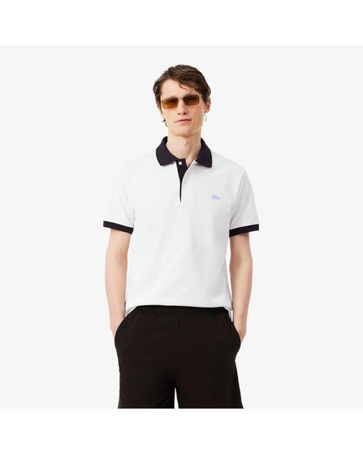 Lacoste White Short Sleeve Polo Shirt for men