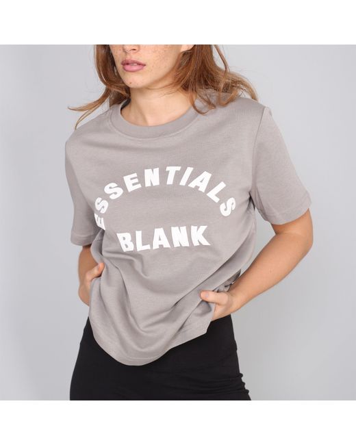 Blank Essentials Gray Blank Arched Print Puff T-Shirt Ladies