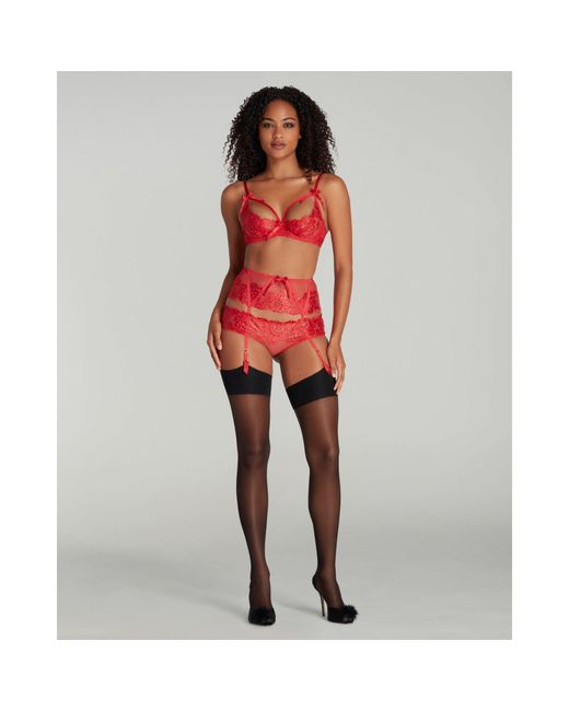 Agent Provocateur Red Cendrillon Suspender