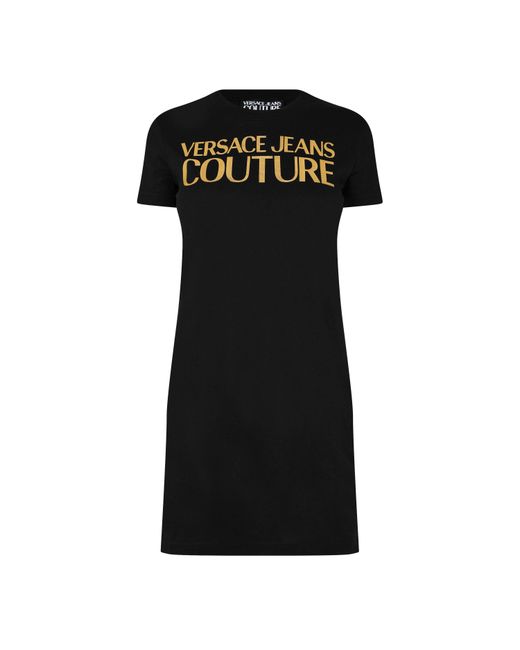 Versace Jeans Couture Black Jersey Basic Logo Dress