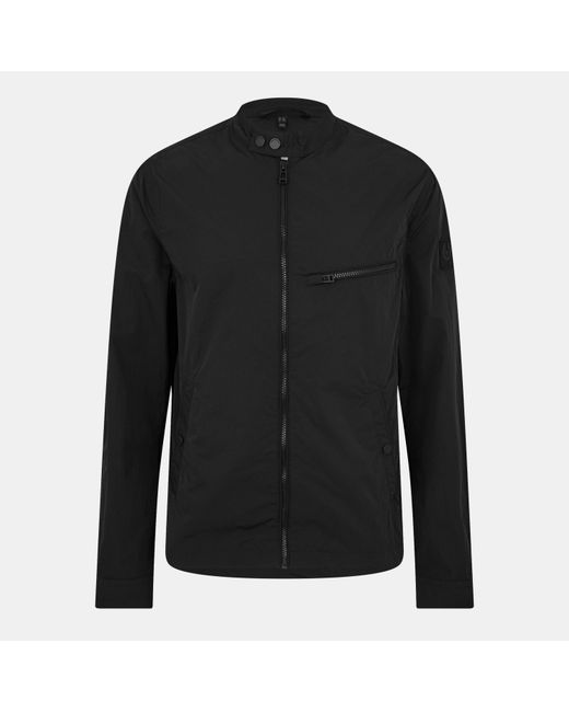Belstaff Black Walkham Long Sleeve Full Zip Bomber Jacket for men
