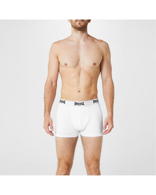 Lonsdale White Trunk Shorts 2 Pack for men