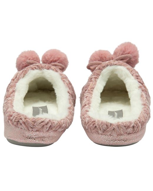 Dunlop Pink Knitted Mule Slippers