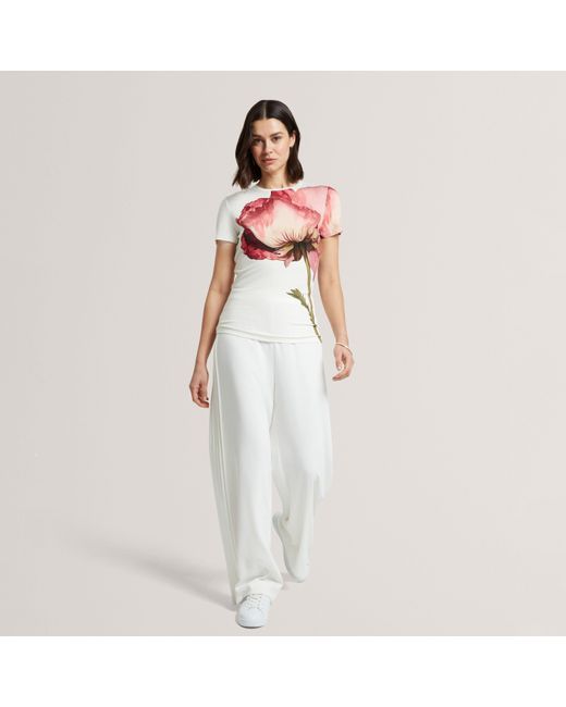 Ted Baker Pink Floral Graphic Soft Touch Fitted T-Shirt