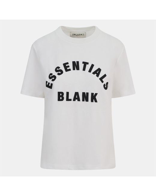 Blank Essentials White Blank Arched Print Puff T-Shirt Ladies