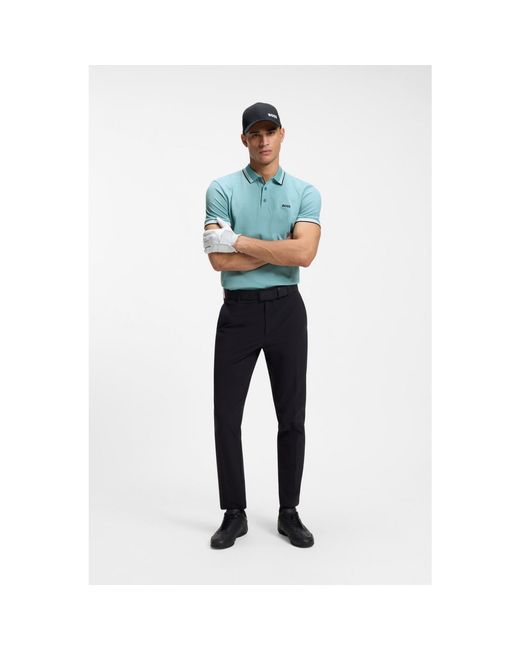 Boss Blue Paddy Polo Shirt With Contrast Tipping for men