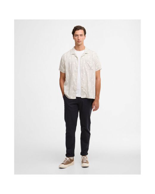 Barbour Gray Patterned Short Sleeve Shirt for men