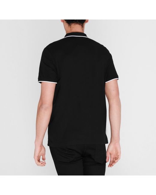 Calvin Klein Black Refined Pique Logo Polo Shirt for men