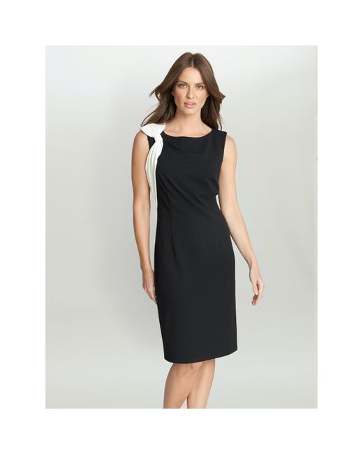 Gina Bacconi Black Jaya Dress With Contrast Bow Detail