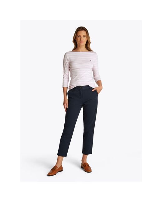 Tommy Hilfiger Pink Cody Slim Boat Neck Long-Sleeve T-Shirt