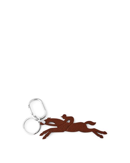 Longchamp Brown Le Pliage Leather Key-Ring