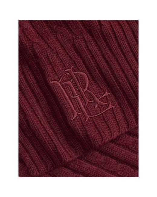Ralph Lauren Purple Lrl Cable Scarf Ld64