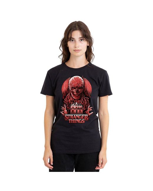 Stranger Things Black Vecna Horror Ladies T Shirt