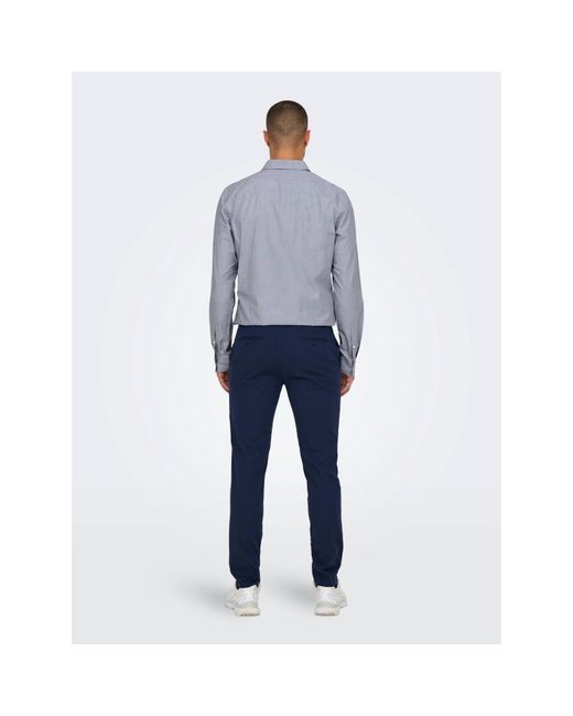 ONLY Blue Slim Fit Trousers for men