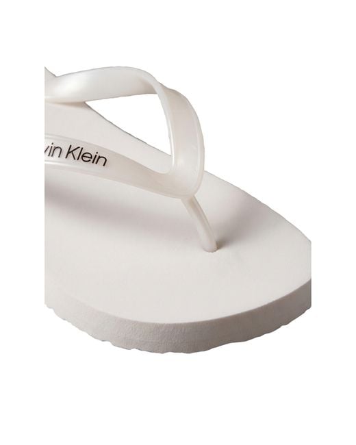 Calvin Klein White Flip Flops