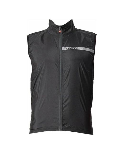 Castelli Black Squadra Windproof Packable Sleeveless Gilet for men