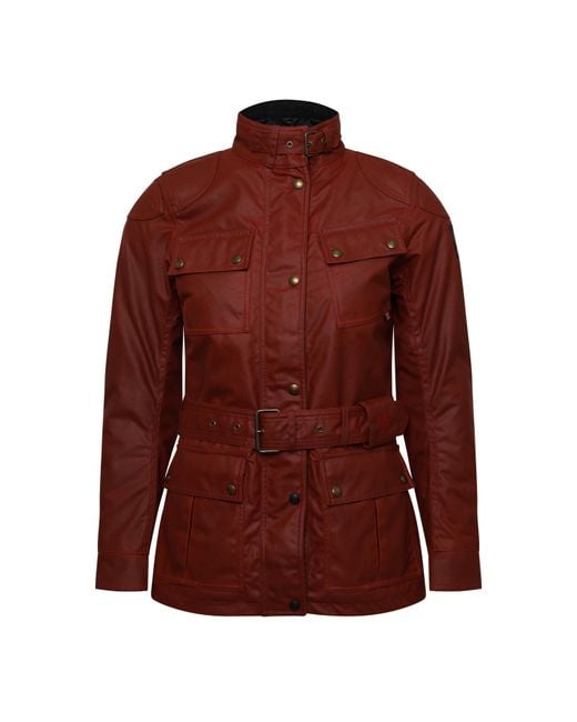 Belstaff Red Trialmaster Motorcycle Wax Jacket