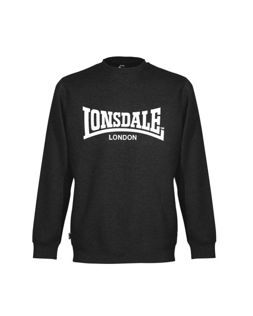 Lonsdale Black Essential Crew Sweater for men