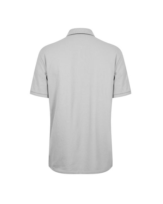 C P Company Gray Short Sleeve Tipped Polo Shirt for men