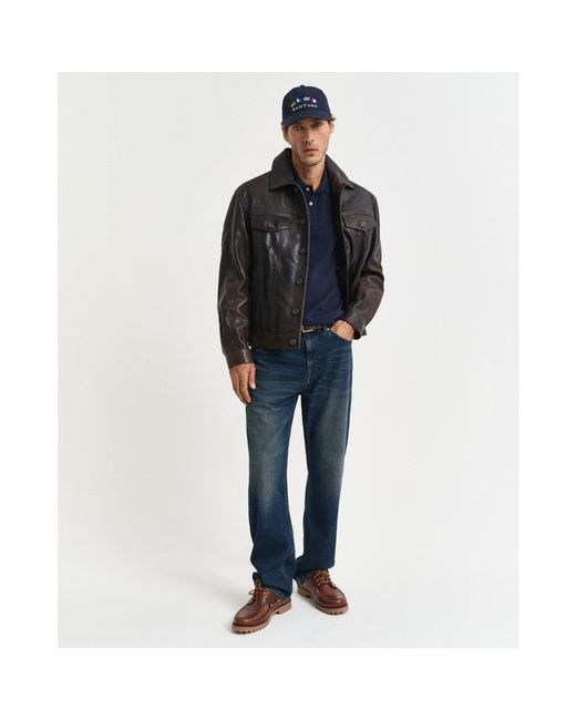 Gant Blue Textured Polo Shirt for men