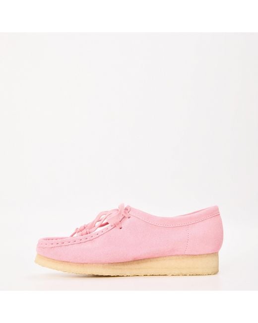 Clarks Pink Wallabee Moc Toe Formal Shoes