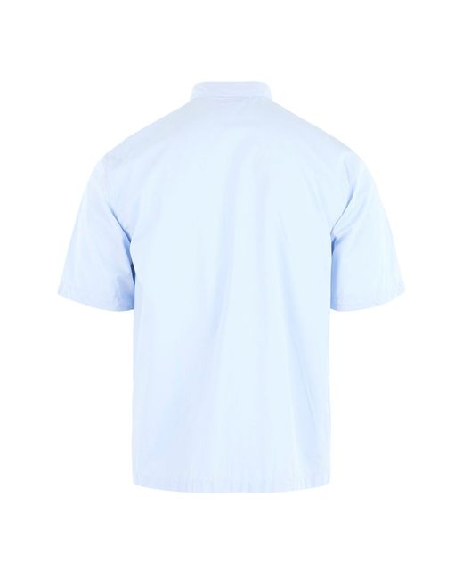 C P Company Blue Short Sleeve Ripstop Shirt for men