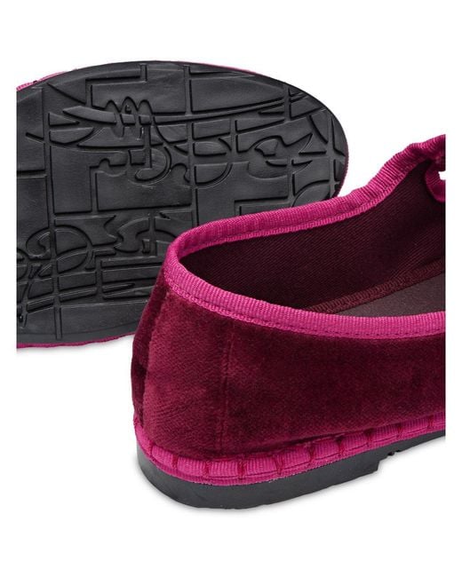 Flabelus Purple Velvet Mary Jane